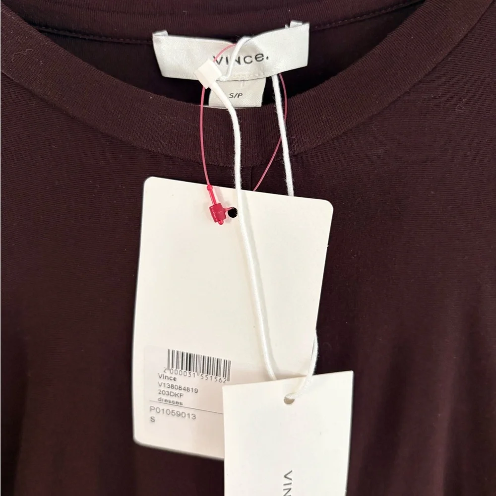 NWT Vince Dark Fig Long Sleeve Dress. Size small - Picture 5 of 6